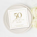 Custom 50th Wedding Anniversary Elegant  Napkin<br><div class="desc">Toast to 50 years of love with our custom anniversary napkins! Elegant script in gold tones adds a touch of luxury to your celebration. Cheers to lasting love!</div>