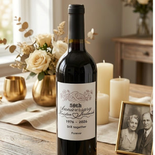 Custom 50th Wedding Anniversary keepsake Wine Label
