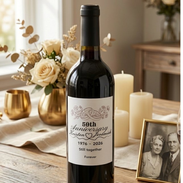 Custom 50th Wedding Anniversary keepsake  Wine Label (Creator Uploaded)