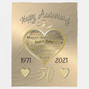 Custom 50th Wedding Anniversary Throw Blanket
