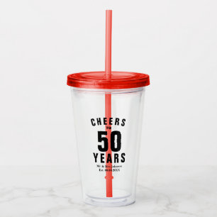 Custom 50th wedding anniversary tumbler glasses