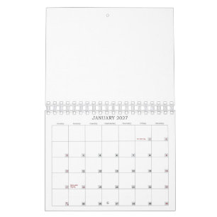 Custom 5.5" L x 7" W Classic Squares Calendar