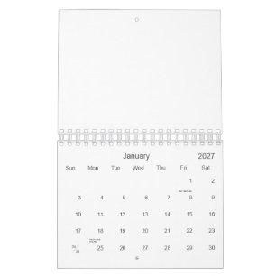 Custom 5.5" L x 7" W Just Numbers Calendar