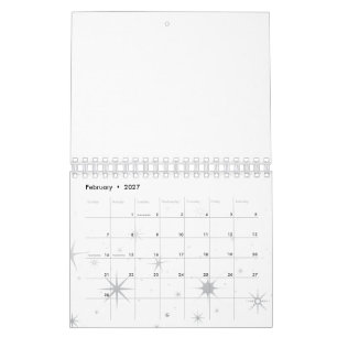 Custom 5.5" L x 7" W Modern Stars Calendar