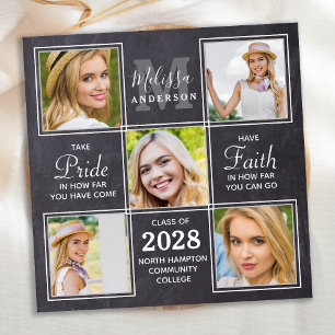 Custom 5 Photo Collage Graduation Invitation