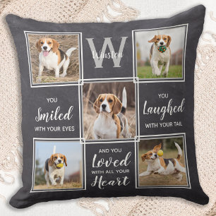 Custom 5 Photo Collage Keepsake Dog Pet Memorial Cushion