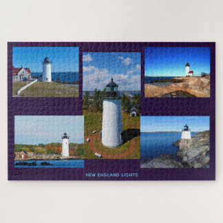 Custom 5 Photo Collage Lighthouses Jigsaw Puzzle