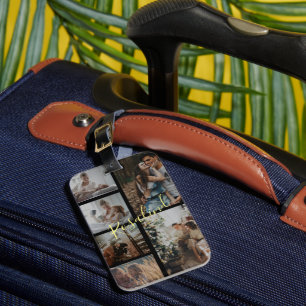 Custom 5 Photos Instagram Collage Signature Luggage Tag