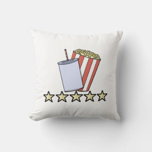 Custom 5 Star Movie Review Popcorn Drink Film Cushion