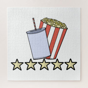 Custom 5 Star Movie Review Popcorn Drink Film Jigsaw Puzzle