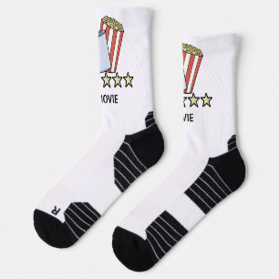 Custom 5 Star Movie Review Popcorn Drink Film Socks