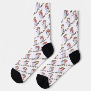 Custom 5 Star Movie Review Popcorn Drink Film Socks