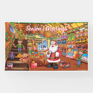 Custom 5' x 3' Christmas vinyl Banner Santa
