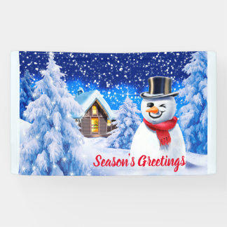 Custom 5' x 3' Christmas vinyl Banner Snow scene
