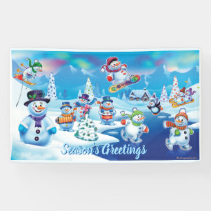 Custom 5' x 3' Christmas vinyl Banner Snow scene