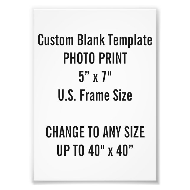 Custom 5" x 7" Photo Print (US Frame Size) (Front)