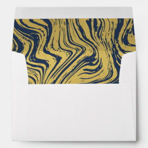 Custom 5x7 Wedding Envelope Navy Blue Gold