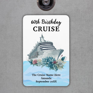 Custom 60th Birthday Cruise Cabin Door Magnet