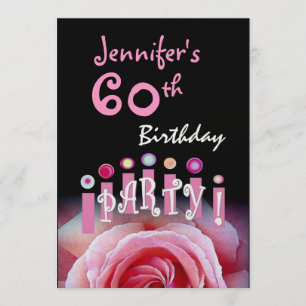 Custom 60th Birthday Party Metallic Invitation