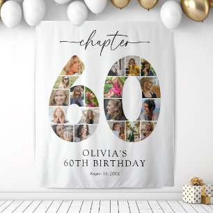 Custom 60th Birthday Photo Collage Tapestry