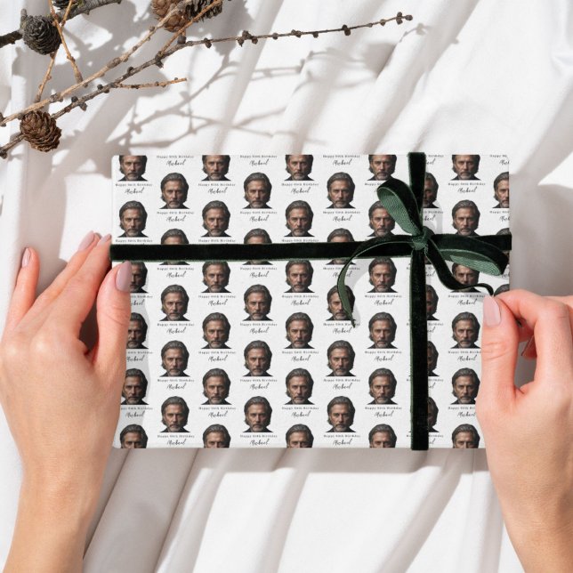 Custom 60th Birthday Photo Wrapping Paper forAdult (Creator Uploaded)