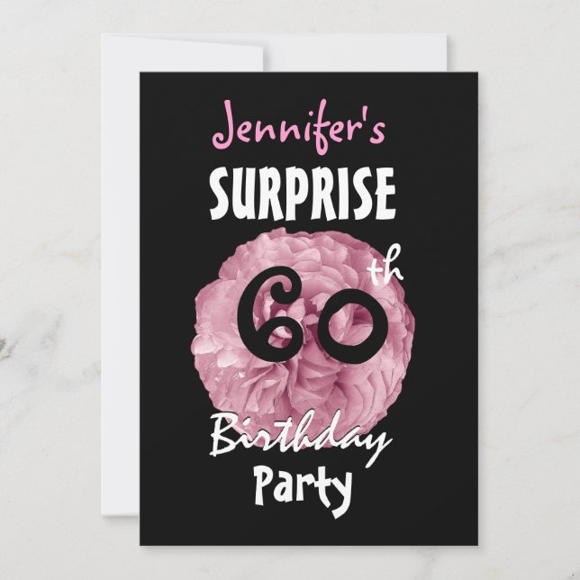Custom 60th SURPRISE Birthday Party Invitation (Front)