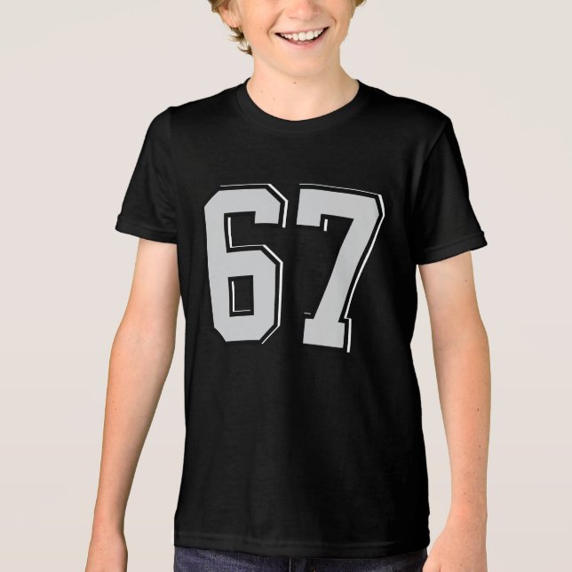 Custom 67 Shirt Cute Number Design Tee (Front)