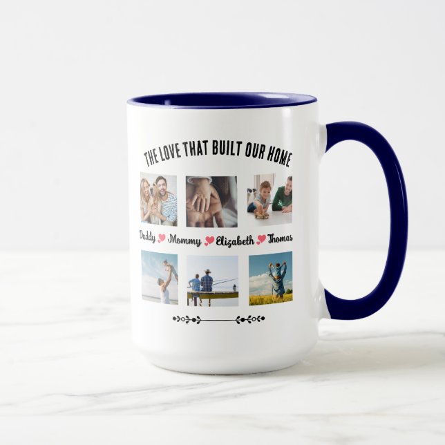 Custom 6 Family Photo Mug (Right)