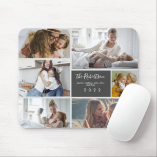 Custom 6 family Photos Typography Mouse Mat