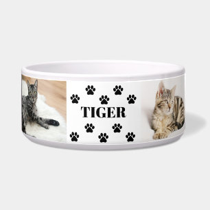 Custom 6 Pet Photo Collage Cat Name Bowl