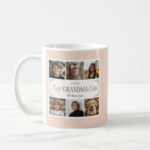 Custom 6 Photo Collage Best Grandma Ever Coffee Mug