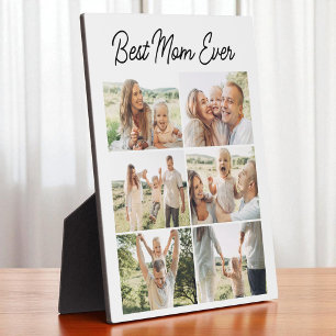 Custom 6 Photo Collage Best Mum Ever  Plaque