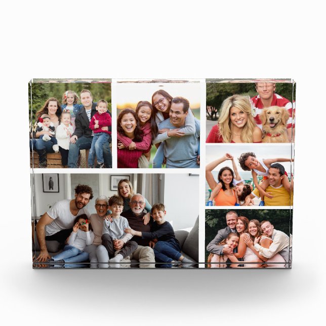 Custom 6-Photo Collage Family Photo Block (Front)