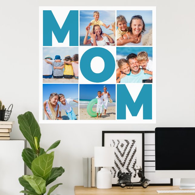 Custom 6 Photo Collage for Mum – Modern Office Art Poster (Home Office)