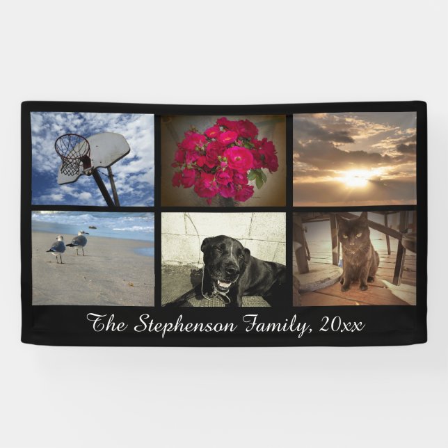 Custom 6 Photo Collage Horizontal Picture Banner (Horizontal)