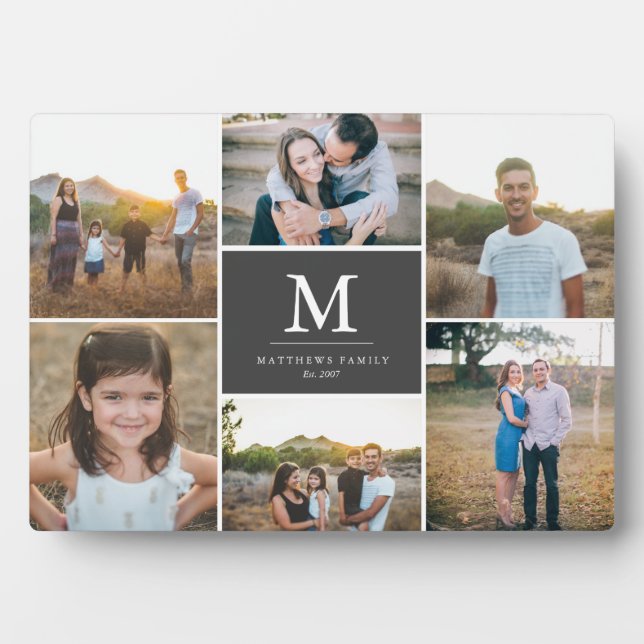 Custom 6 Photo Collage Plaque with Easel (Front)