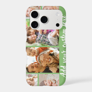 Custom 6 Photo Collage Script Text Light Green