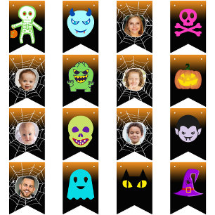 Custom 6 Photo Halloween Party Happy Halloween fun Bunting