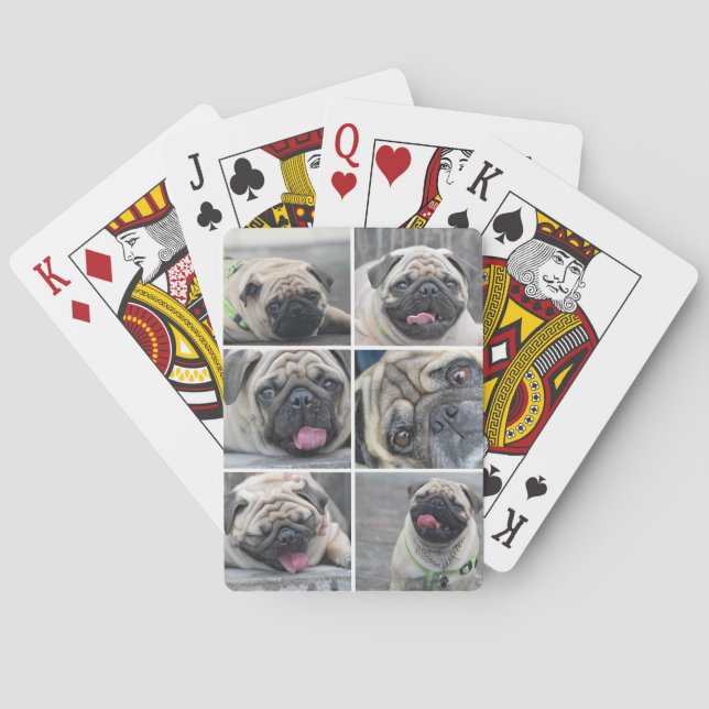 Custom 6 photos collage dog-lover  playing cards (Back)