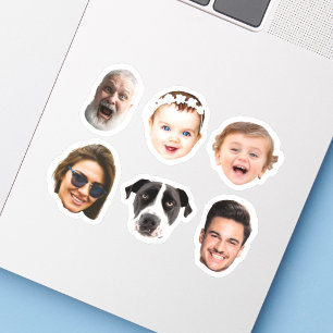 Custom 6 Photos Faces Waterproof Vinyl Stickers