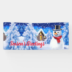 Custom 6' x 2.5' Christmas vinyl Banner Snow scene