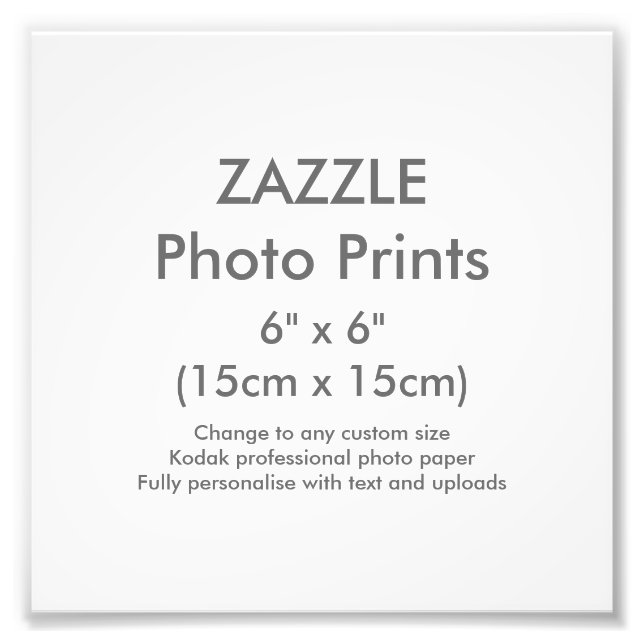 Custom 6" x 6" Square Photo Print Template (Front)