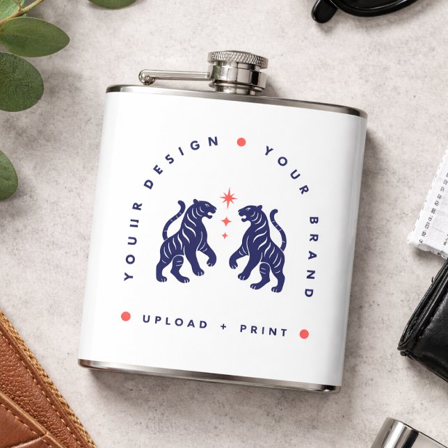 Custom 6oz Flask | Your Personalised Design Upload (Upload your artwork and turn this flask into custom merch or a stylish gift)