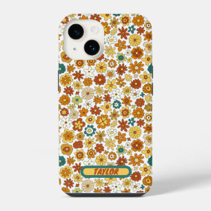 Custom 70s Retro Flower Groovy Pattern,Groovy iPhone 14 Case