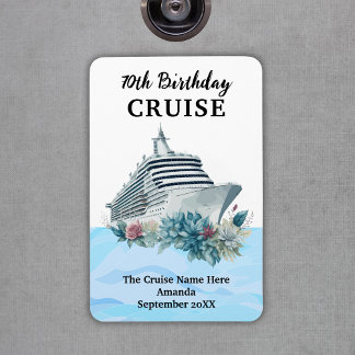 Custom 70th Birthday Cruise Cabin Door Magnet