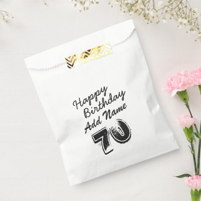 Custom 70th Birthday Party Supplies Favour Bags (Sealed)