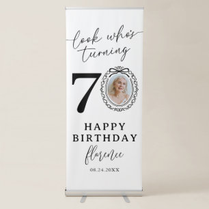 Custom 70th Birthday Photo Retractable Banner