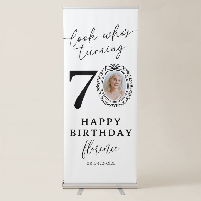 Custom 70th Birthday Photo Retractable Banner (Front)