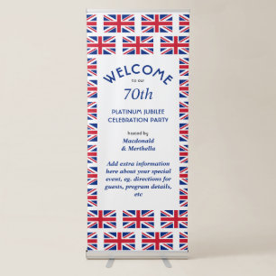 Custom 70th Platinum Jubilee UNION JACK Retractable Banner