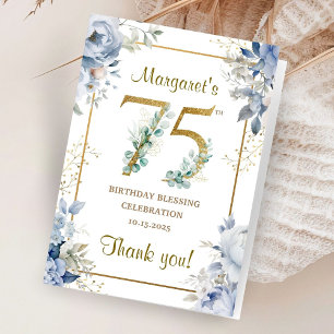 Custom 75th Birthday Folded Thank You Cards